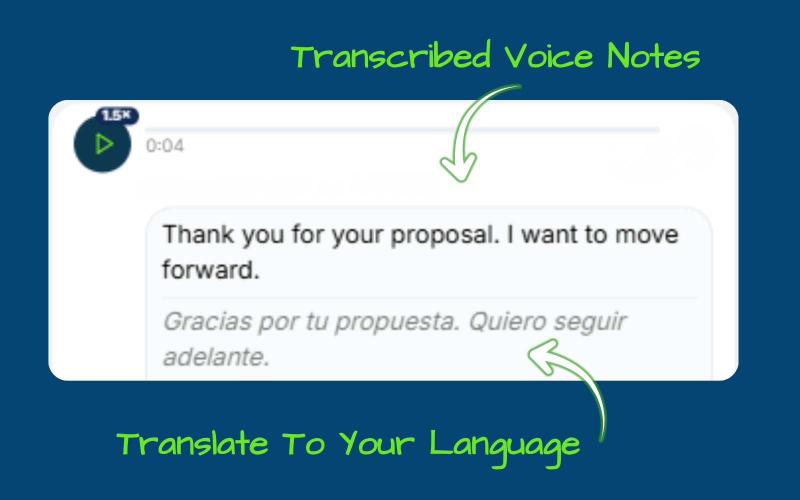 Traduction de notes vocales